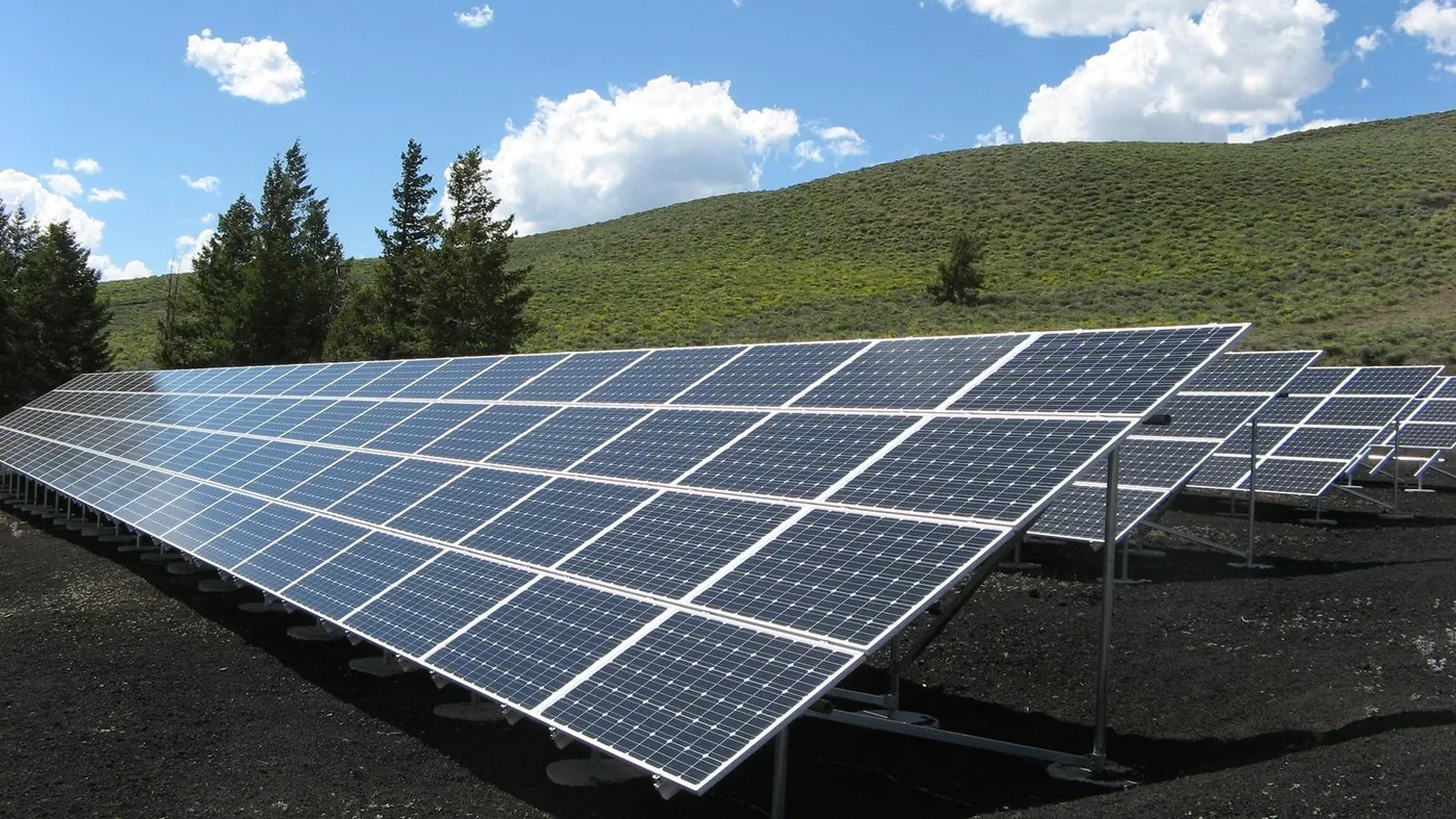 Rows of photovoltaic solar panels